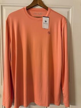 Reel Life Men’s Long-Sleeve Performance Tee — Coral